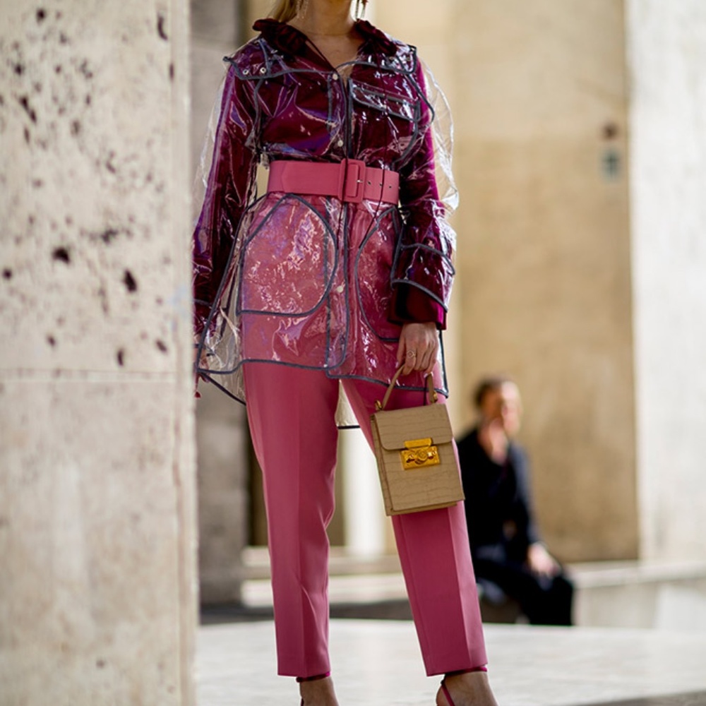 Zara High-Waisted Belted Pink Trousers